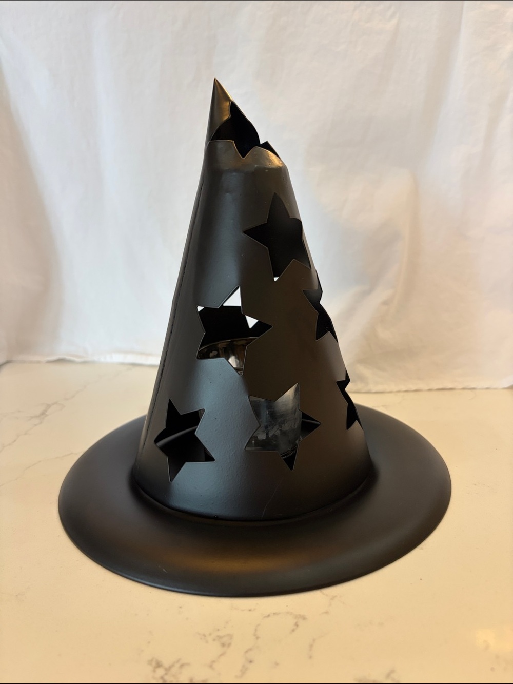 Yankee Candle Black Star Cutout Witch Hat Lantern
